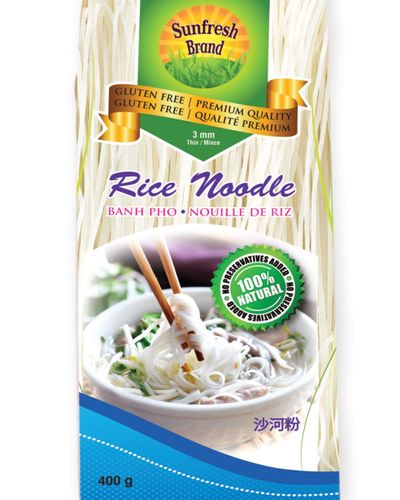 Sunfresh 2mm Fresh Rice Vermicelli (Bánh phở) 100% Natural, 34x400g