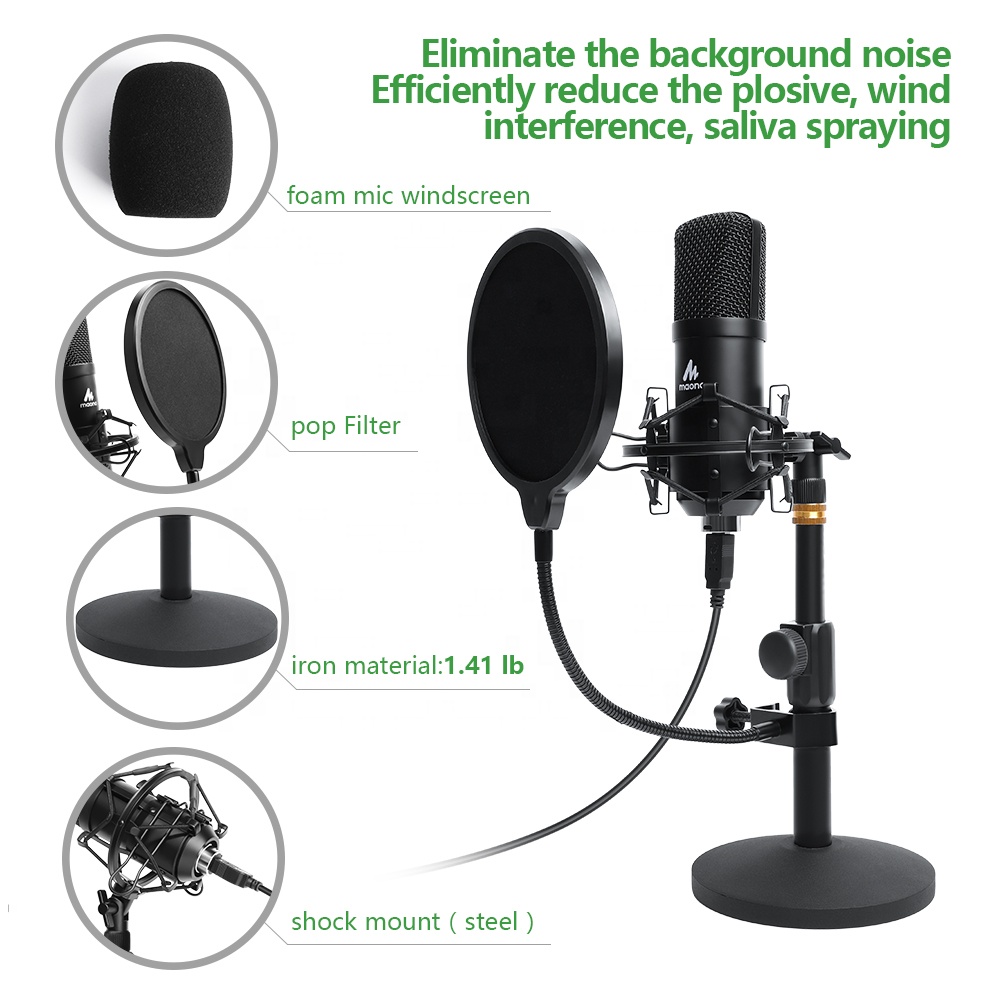 Professional Metal Voice Recording Usb Condenser Studio Microphone