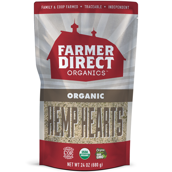 Farmer Direct Organic Hemp Hearts, case 12x1lb (min. order 75 cases)