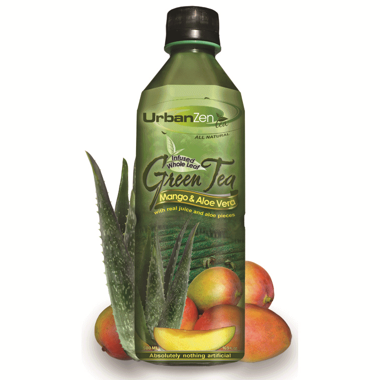 UrbanZen Iced Green Tea with Aloe Vera and Mango, 24x500ml