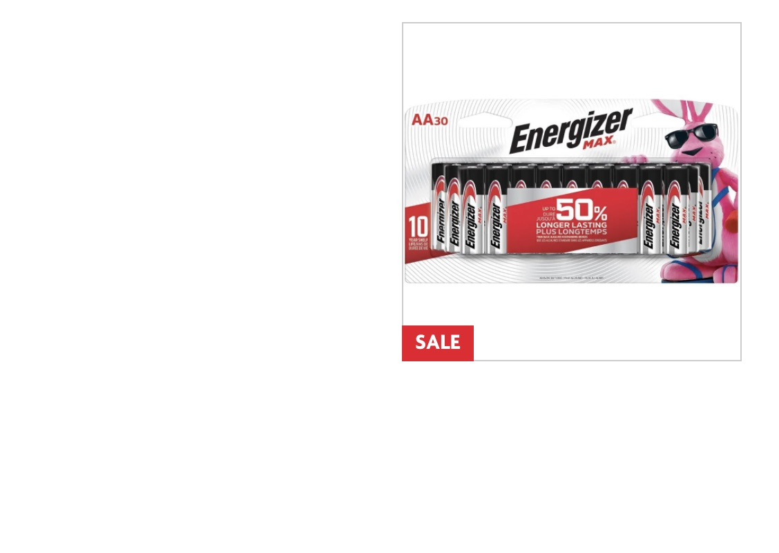 Energizer 30 Pack Max Alkaline AA Batteries