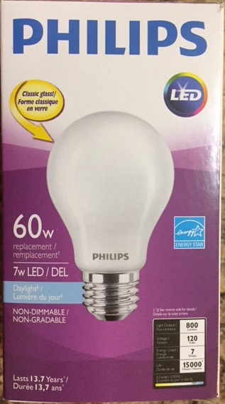 Phillips LED A19 60W High Efficiency / Performance Bulb (120 pcs)